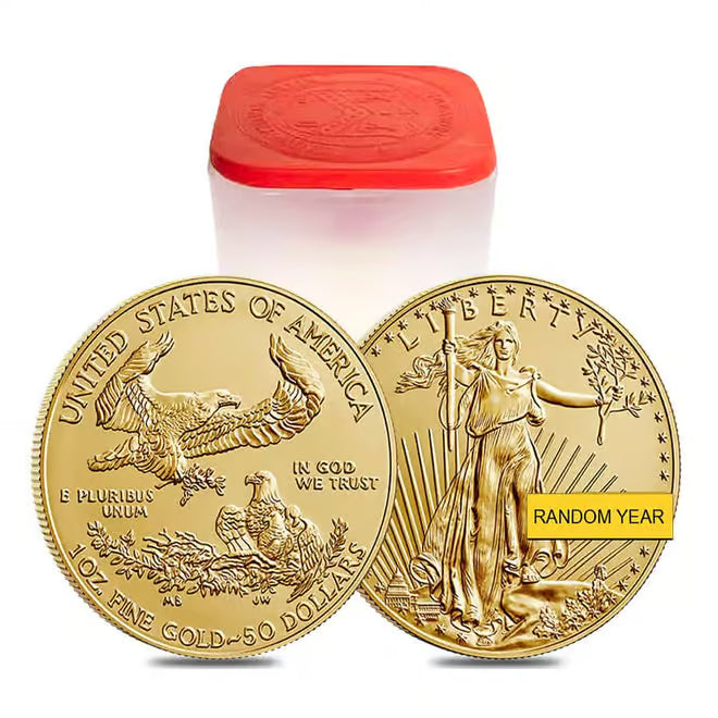 1 oz Gold American Eagle $50 Coin BU (Random Year) Regular price $3,573.00 Sale price $4,195.00